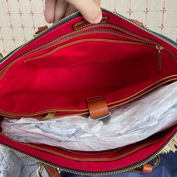 Dooney & Bourke Navy DB Monogram Tassel Executive Tote XL Handbag NG1566 NV New - Picture 9 of 12